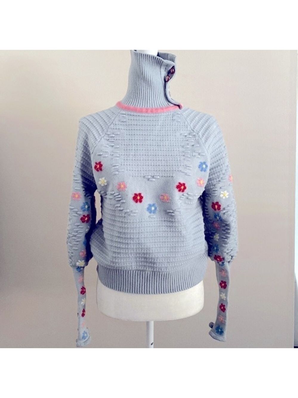 Cottagecore daisy turtle neck sweater
